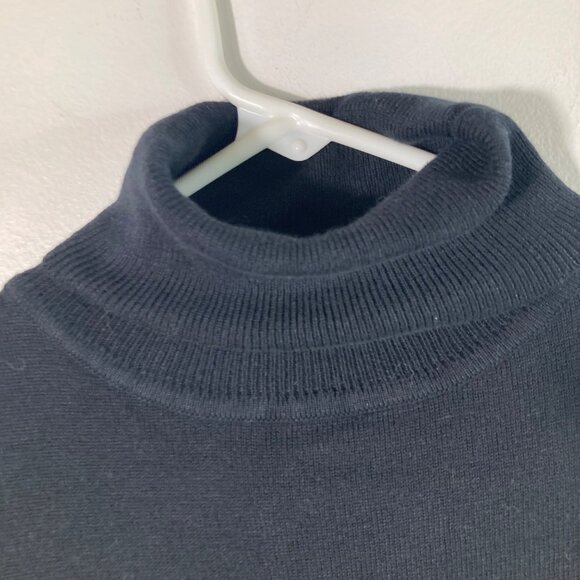 Womens Joan Rivers Turtleneck Sweater Cotton Cashmere Black M Long Sleeve - Picture 4 of 8